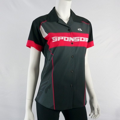 Ladies Basic Full Button Crew Shirt