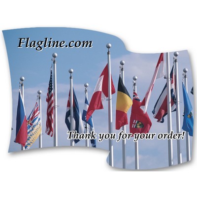 USA Made Premium UV Window Micro-Suction Cling Decal (4"x5.5") Flag Shape