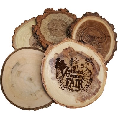 Pine Coasters with Bark Live Edge