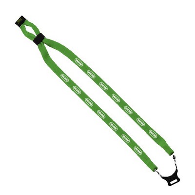 1/2" Double-Thick Cotton Trade Show Lanyard with Plastic Option Y Converter