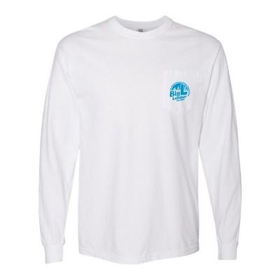 Long Sleeve White Pocket Tee