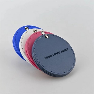 Miss Swipe Round PU Leather Compact Mirror