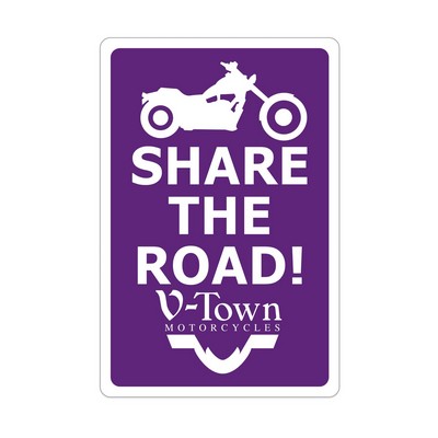 Rectangle Sticker | Round Corners | 5 1/2" x 8 1/4" | White Vinyl | Permanent Adh Back | Screen