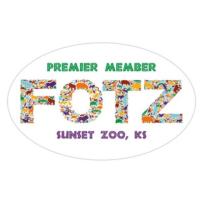 Oval Sticker | 2 1/2" x 4"| White Vinyl | Removable Adh Back | Digital