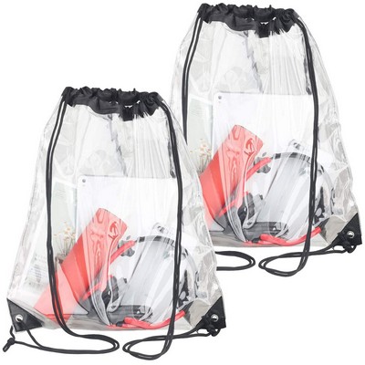 Clear drawstring bag