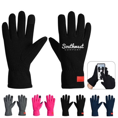 Slip-resistant Cinched Wrist Fleece Gloves