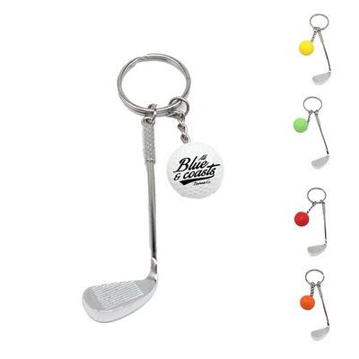 Golf Clubs Mini Keychain with Golf Ball