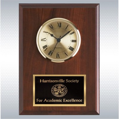 Cherry Solid Wood Plaque w/Clock (7"x9")