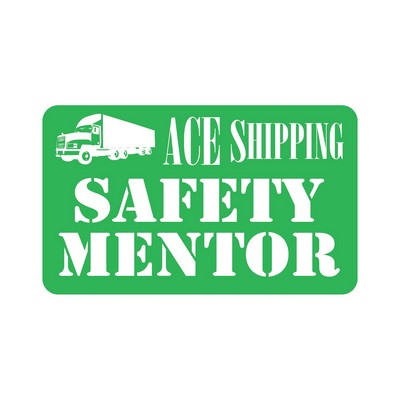 Rectangle Sticker | Round Corners | 1 1/2" x 2 1/2" | White Vinyl | Permanent Adh Back | Screen