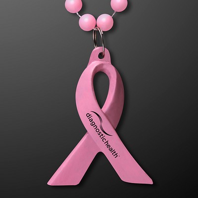 Breast Cancer Awareness Pink Ribbon Beads (No Light) - PRINTED