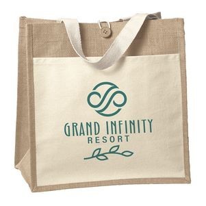 Izzy™ - Jute Tote - Screen Print (14" x 8" x 14")