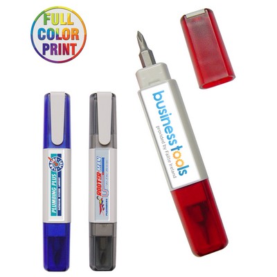 Union Printed - 2-Sided Screwdriver Tool with Pocket Clip - Full-Color Logo
