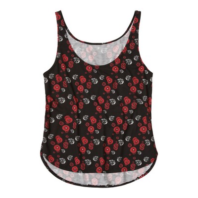 Ladies Allover Print Softspun Side Slit Tank