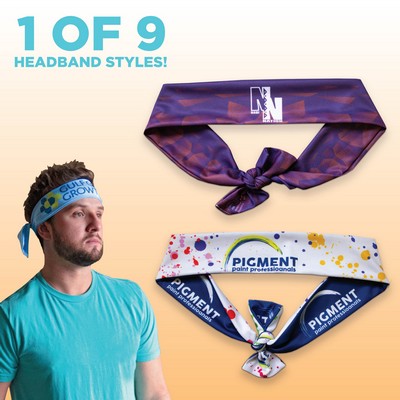 Headband Tieback Deluxe - 1 of 9 Cooling Headband Styles - Customize with ANY design!