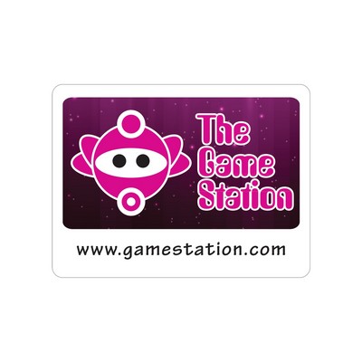 Rectangle Sticker | Round Corners | 3" x 4" | White Vinyl | Permanent Adh Back | Digital