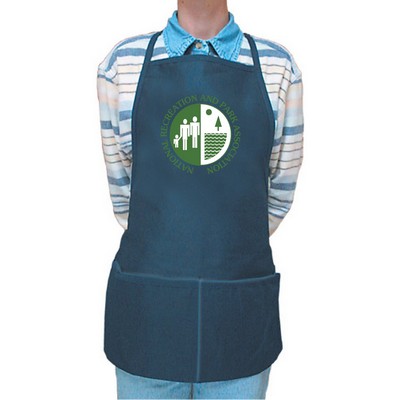 24" Deluxe Adult Poly/Cotton Twill Bib Apron