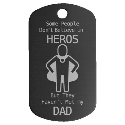 Anodized Aluminum Black G.I. Tags, Engraved, 1" x 2"