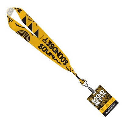 1 1/2" Dye-Sublimated Satin Ribbon Lanyard with 3" x 4" ID Badge