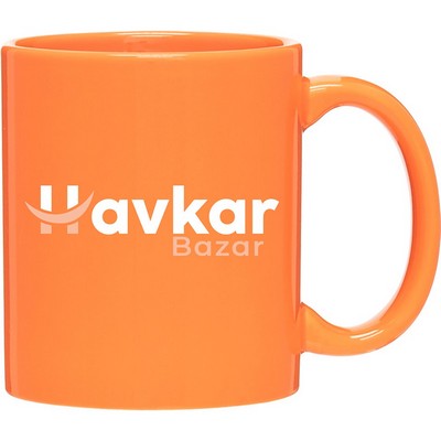 11 oz C-Handle Ceramic Mug (Orange)
