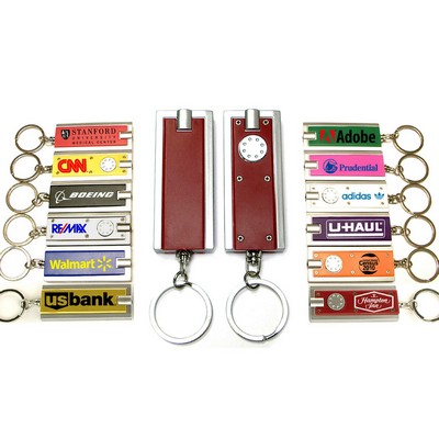Mini Flash Light w/Super Bright LED & Swivel Key Chain (Burgundy Red)