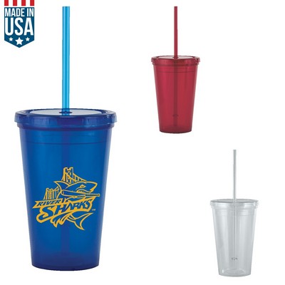 16 Oz Bolero Tumbler With Straw