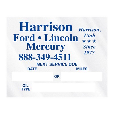 Static Service Stickers | Rectangle | 2" x 2 1/2"