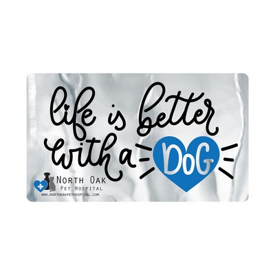 Rectangle Sticker | Round Corners | 2 3/4" x 4 3/4" | Chrome Poly | Permanent Adh Back | Screen