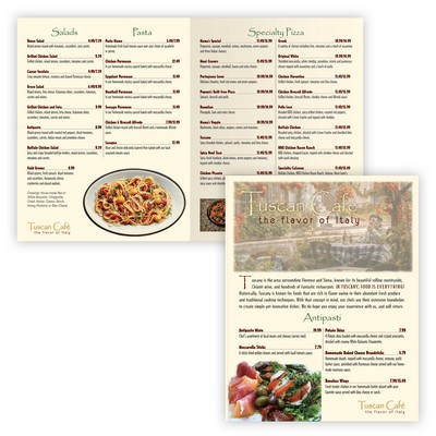 Full Color Bi-fold Menu, Large
