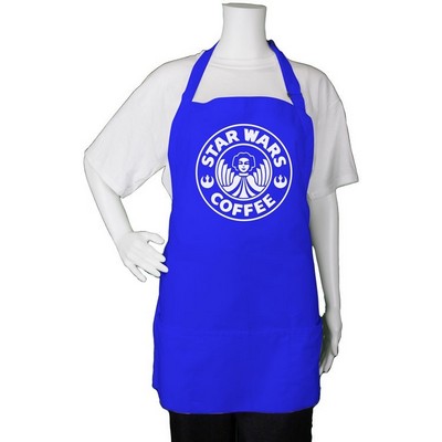 Restaurant Style Royal Blue Poly/Cotton Twill Bib Apron