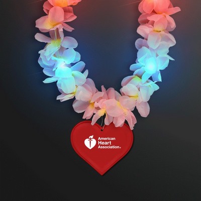Light Up Hawaiian Leis with Custom Heart Medallion - PRINTED