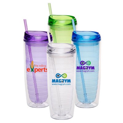 20 oz. Double Wall Acrylic Tumblers With Straws