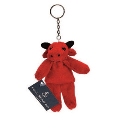 Bull Stuffed Animal Keychain
