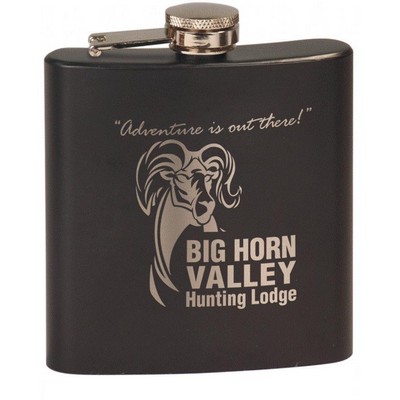 6 Oz. Black Flask