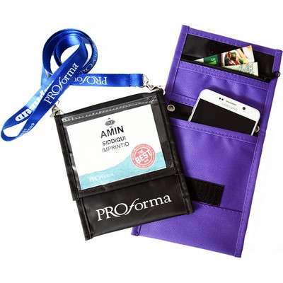 Front Flap Pocket Neck Wallet With Six Pockets