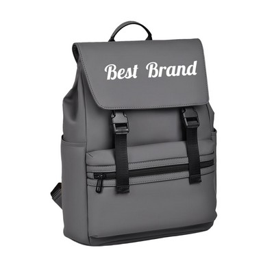 Classic Flap Top Grey Backpack