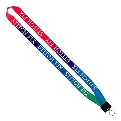 3/4" Tie Dye Lanyard with Plastic Clamshell & O-Ring