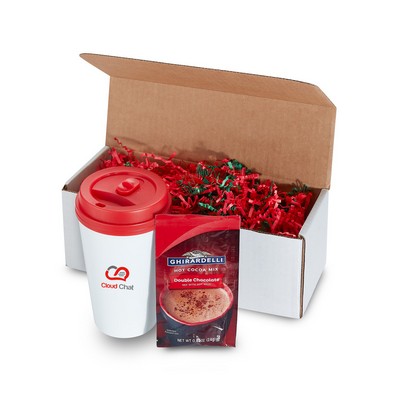 16 Oz. Biodegradable Tumbler- Gift Boxed w/8 Oz. Hot Chocolate Mix
