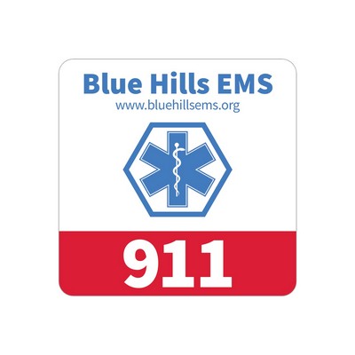 Square Sticker | Round Corners | 4" x 4" | White Vinyl | Removable Adh Back | Screen