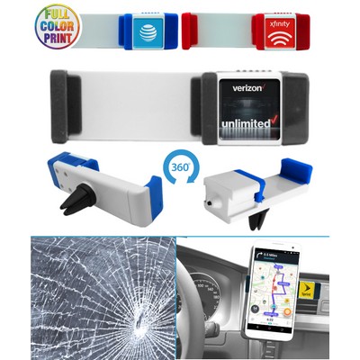 Union Printed - Car Air Vent Mount withEmergency Glass Breaker - Full Color Dome