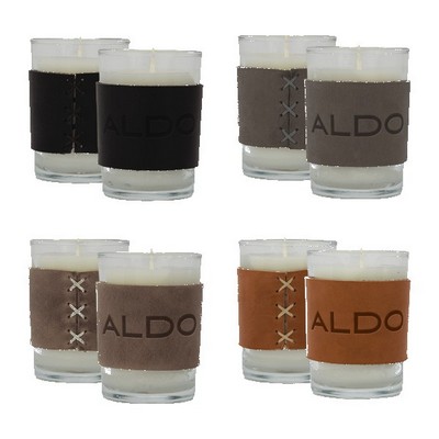 Harper 8 oz. Leather Wrapped Candle