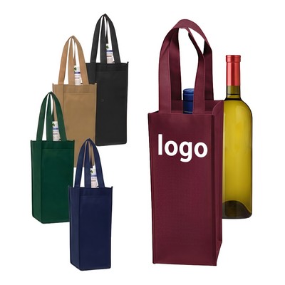 Non Woven One Bottle Wine Tote Bag With Handles