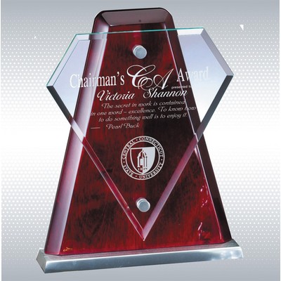 Rosewood Piano Finish Award w/Glass Accent