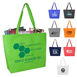 "Carolina" Large Gusset Shopping & Beach Tote Bag w/Hook & Loop Closure