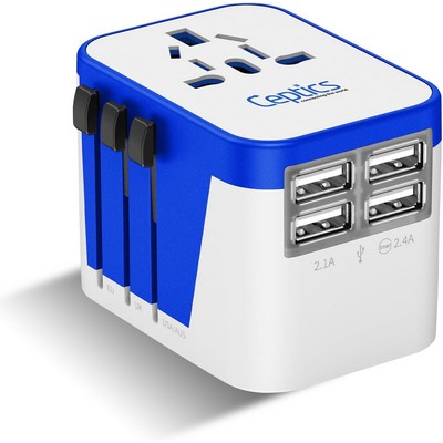 Universal Travel Adapter Plug World Power W/ 4 USB Ports