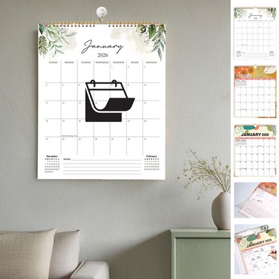 2026 Blooming Color Printing Spiral Binding Wall Calendar