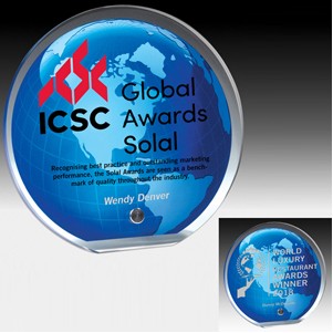 Screen Printed Globe Award w/Standard Globe Graphic (6 1/2"x 1/2")