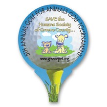 USA Made Premium UV Window Micro-Suction Cling Decal (2"x2.75") Golf Ball & Tee