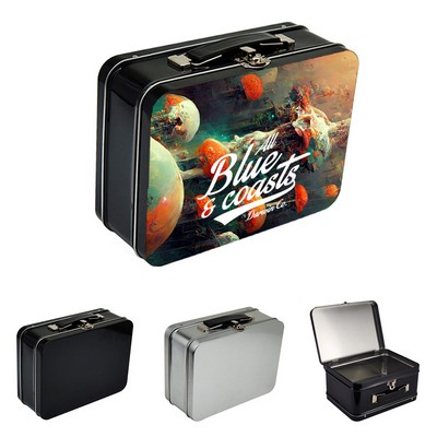 Retro Metal Lunch Box with Handle