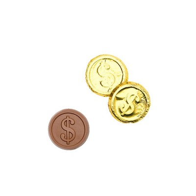 Dollar Sign Premium Gold Foil-wrapped Milk Chocolate Coin