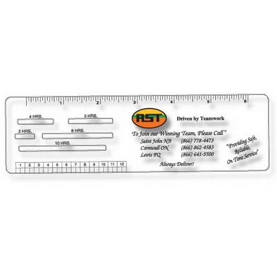 .020 Clear Plastic Logbook Ruler, Stock Shape LBR10 (2"x7.13"), Spot Color